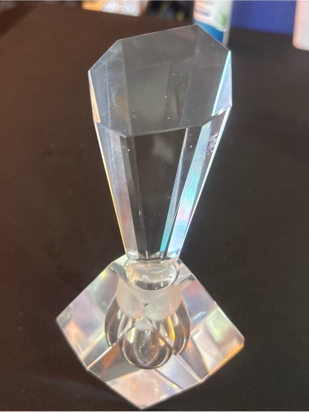 Crystal Prism perfume bottle , Decorative Accent